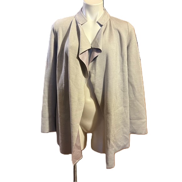 St. John gray knit waterfall drape cardigan - Picture 3 of 8